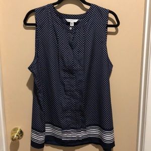 Croft & Barrow Navy polka dot tank top.